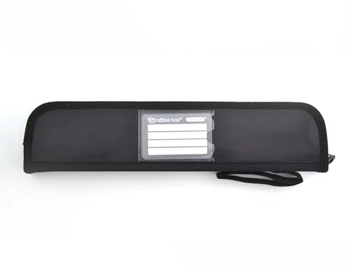 office box Colorline Trousse scolaire porte-flûte en polypropylène avec bords renforcés, fermeture à glissière, poignée poignée et identifiant, Noir , Porte-flûtes