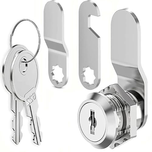Litensh Serrure de Boîte aux Lettres, Verroude Sécurité avec Clés identique, Serrure à Came en Métal pour Argentée, Barillet Boîte aux Lettres et Tiroirs Cabinet Placard 20mm