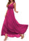 Robes de demoiselle d'honneur en mousseline de soie et dentelle avec col en V profond Longueur au sol Robes de demoiselle d'honneur fluide avec poches fendues, fuchsia, 42
