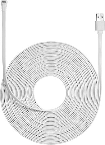 9M/29.5ft Charging Power Cable Fits for Arlo Pro, Arlo Pro 2, Arlo GO, Arlo Light Weatherproof Indoor/Outdoor Flat Cable Aluminium Alloy Micro USB Cable Charging/Power Cord without Plug, 1 Pack