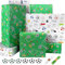 Geschenkpapier für Junge Männer Fußball Geschenkpapier Geburtstag Geschenkpapier Kinder Packpapier Geschenkpapier Set Soccer Sport Weiß Grün Geburtstagspapier Geschenkverpackung Papier Geschenk Papier