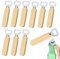 10 Stück Flaschenöffner Holz, ​Holz Bieröffner Holzgriff Tragbare, Personalisierter Bottle Opener, Kapselheber Holzgriff, Bieröffner Personalisierter, für Haus, Bar, Restaurant, Küche