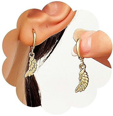 Dervivea Boho Oro Pendientes Alas De Angel Pendientes Ala De Angel Pendientes Colgantes Ala De Metal Pendientes De Plumas Ala De Angel Pendientes Ala De Guardian Joyas Para Mujeres Y Niñas