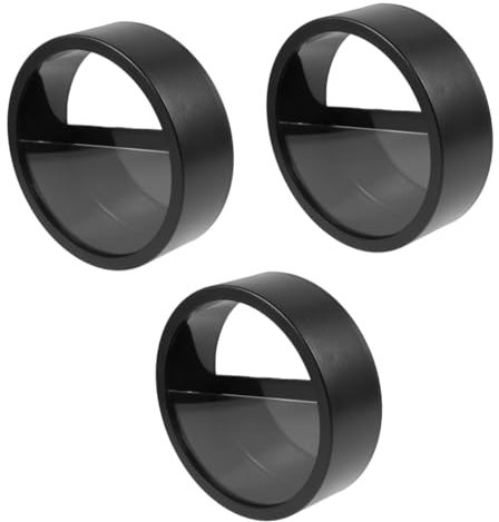 Yardwe Juego de 3 macetas redondas de pared negras, jarrón de pared para interiores, macetas decorativas para salón, oficina y hotel, decoración de pared para plantas de interior