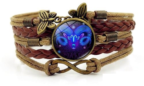 Sternzeichen-Armband Für Männer Und Frauen, Leuchtendes, Mehrschichtiges, Handgewebtes Vintage-Lederarmband, Sternzeichen-Armband, Sternbild, Skorpion, Waage, Horoskop, Armband, Geschenke, Widder,
