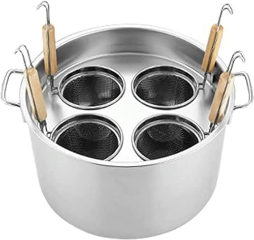 Pentole da cucina, set di inserti per cuocipasta in acciaio inox a 4 fori con cestello e coperchio a 4 inserti, pentola per la cucina di casa, ristorante, strumento di cottura (Arg