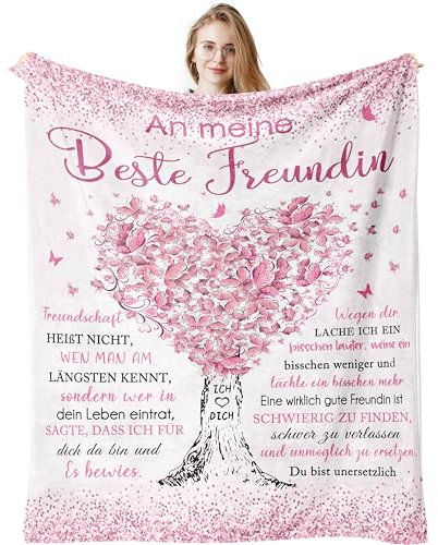 Beste Freundin Geschenke, Geschenk Beste Freundin Geburtstag, Geburtstagsgeschenk für Beste Freundin Decke 150x130CM, Geschenk für Beste Freundin, Geschenke Beste Freundin, Geschenke für Freundin