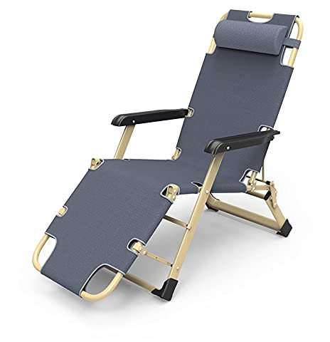 Klappbarer Relax-Lounge-Sessel, Leichter Garten-Relax-Sessel, Lounge-Sessel mit Kissen, belastbar bis 150 kg, für Balkon, Garten, Terrasse (G