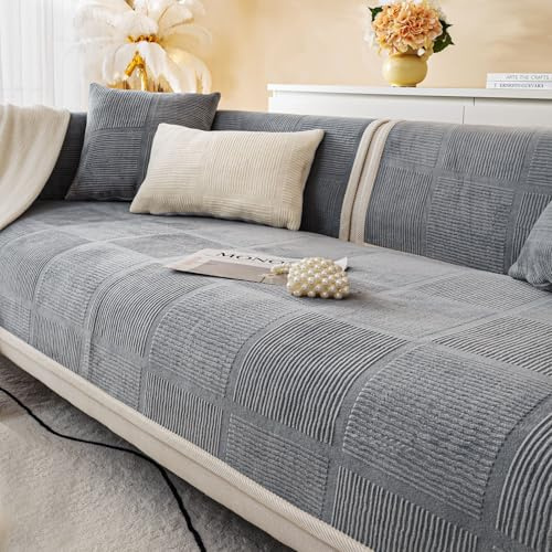 BXAEYIPOR Couch Überzug,Sofa Überzug,Sofa-Schutzhülle mit Rutschfester Unterlage,Neue Universelle rutschfeste Solide Strukturierte Sofa Überzug für Wohnzimmer,Multi-Size Sofa Sitzkissenbezug.