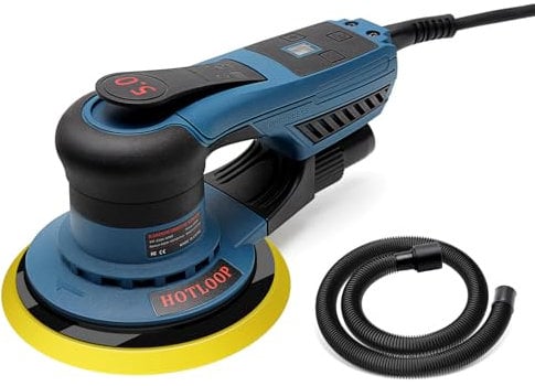 Hotloop Levigatrice Orbitale da 5,0 mm, senza Spazzole, Velocità Variabile, 4 Dischi Abrasivi da 150 mm per Lavori in Legno