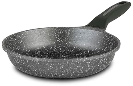 Nava Aluguss Bratpfanne Olea - 26 cm, 5-lagige Stein-Antihaftbeschichtung, schwerer Boden, ergonomische hitzebeständige Griffe, geeignet für Gas, Elektro, Keramik, Halogen und Induktion, PFOA-frei