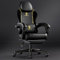 Dowinx Gaming Stuhl, Bürostuhl Gamer Stuhl, Ergonomischer Gamer Sessel mit Fußstütze, Massage Gaming Chair PU Leder PC-Stuhl Verbreiterte Rückenlehne 150KG,Gelb