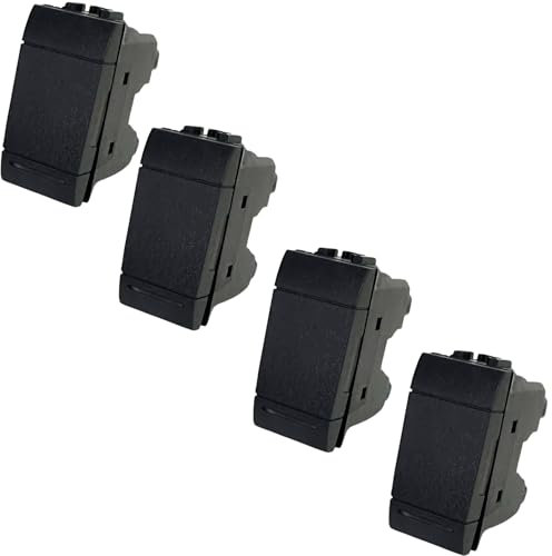 Voltix Juego de 4 interruptores de luz de pared compatibles con Bticino Living Light y Living International, interruptor unipolar bticino ideales para frutas eléctricas (4 interruptores unipolares)