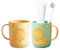 Counius Zahnputzbecher,2 Stück Zahnputzbecher Kinder, Mundwasser Tasse Cartoon Kunststoff Set Dauerhaft Mit Henkel Waschmundbecher,Zahnbürstenhalter Für Kinder