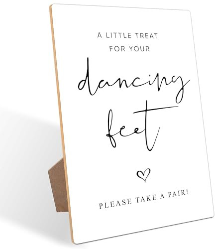 Bride Flip Flops - Minimalist Style Wedding Sign for Dance Floor Decor, Engagement Party Desk Decor, Reception & Bridal Shower, Wooden Sign with Stand, Wedding Party Favors