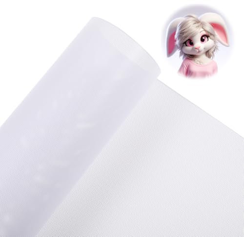 Weiß Fursuit Eye Mesh 1m×30cm Sublimiertes PVC-Netz Plastik Custom Mesh Weich Wasserdichtes Bedruckbares Netz Für Halloweenkostüme Furries Cosplay Rollenspiele