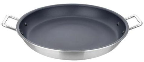 Vogue Paella Pan Aluminium Non - stick Teflon Plat Plus - 450x68mm 17.7'x2.6'' | Deep 68mm flared sides and twin loop handles allow effortless tossing, heat distribution, and serving in busy kitchens.