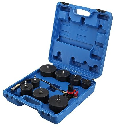 Cozyel 9tlg Turbolader Ladeluft System Adapter Satz Ladeluftkühler Abdrücksatz Tester Prüfwerkzeuge für Ladeluftschläuche, Abgasturbolader und Kompressorsysteme