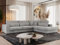 MKS MEBLE Ecksofa Sofa L-Form Hellgrau Velvet, Wohnlandschaft L-Form, Couch L Form, Sofagarnitur Couchgarnitur Polsterecke, Breite: 316 cm - Savona L - Hellgrau Velvet - Rechts