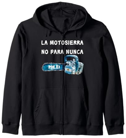 Javier Milei - la motosierra no para nunca - peluca milei Kapuzenjacke