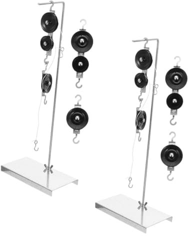 iplusmile 2 Sätze Doppelrolle Einzelrolle Flaschenzug Und Halterung Nylon Physik Experiment Flaschenzug Verzinktes Eisen
