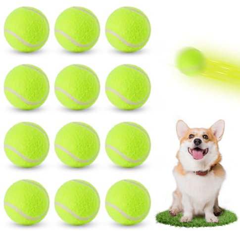 Orificio 12 Stück Tennisbälle für Hunde, 5 cm Mini-Tennisball Hund, Hundespielbälle für Kleine Hunde, Interaktive Hundespielzeugbälle Passend für Automatische Ballwurfmaschine