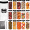 HYCKee 500ml Plastic Canning Jars with Black Lids, 16 Pack Plastic Food Storage Jars for Spice Dry Food Snack, Bean,1 Pen and 40 PCS Labels Kitchen Pantry Storage Jar