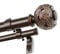 USFOOK 2,5 cm Doppel-Gardinenstangen 66 bis 120 Zoll (1,7–3 m), Bronze, robuste Gardinenstangen für Fenster 175,9 bis 277,9 cm, Metall mit Harz, texturiert, metallisch mit dekorativer Finish