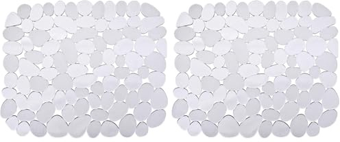 WENKO Spülbeckeneinlage Stone Transparent, schützt das Spülbecken, zuschneidbar, Kunststoff, 31 x 26 cm, transparent (Packung mit 2)