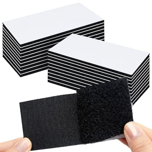 KU Nastro Biadesivo Extra Forte Autoadesivo Extra 20 Pezzi Biadesivo Forte Nastro Stretch Adesivo Rettangolare Riutilizzabile Autoadesivo 5 x 10 cm (Nero)