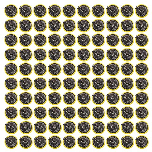SIMPLETEK - 100 piles rechargeables LIR2032 Li-Ion bouton à souder avec connecteurs à 90° 3,6 V Compatible avec BMW Télécommande E39 E46 E49 E60 E90 M3 M5 X3 320 330 (100 pièces)