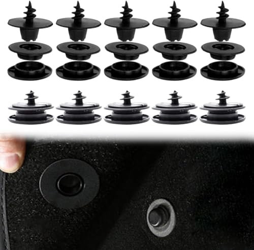 MIRKUZI Tapis de sol Lot de 10 clips de fixation pour tapis de sol de voiture, clips universels 3 en 1 pour tapis de sol de voiture, clips de fixation pour tapis de sol de voiture