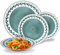 Avilia – Set Piatti Moderni 18 Pezzi in Porcellana con Decoro Kalos Verde, Servizio Elegante per 6 Persone