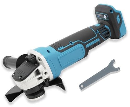 Smerigliatrice angolare a batteria compatibile con Makita 18 V, 8500 giri/min, regolazione della velocità in 4 fasi, disco abrasivo da 125 mm con chiave per levigatura, taglio e lucidatura (senza