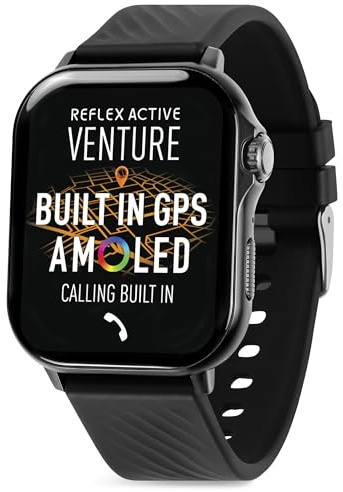Reflex Active Venture AMOLED GPS Calling Black Strap Smart Watch