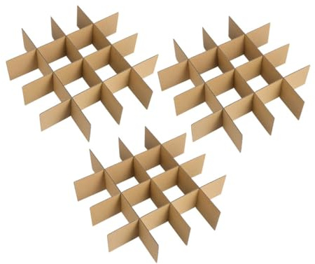 Zerodeko 18pcs Cardboard Box Dividers Plate Packing Kit 335x335x80mm Glassware Mug Dividers for Moving Boxes Kitchen Dish Packing Protective Inserts