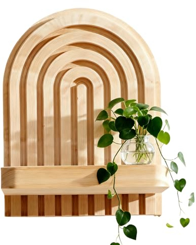 Floating Display Shelf | Rustic Wood Storage Stand | Rustic Wood Shelf for Bathroom | Living Room, Bedroom, Bathroom, Plant, Pot, Book, Picture Frame, Perfume