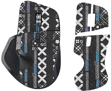 Maus Grip Tape kompatibel mit Logitech MX Master 4, yystao Anti-Rutsch-Mausaufkleber für Logitech MX Master 4, Gedruckter Stil (Schwarz)