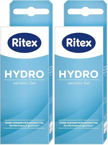 Ritex HYDRO GEL, Sensitiv Gleitgel wasserbasiert, 06149200000 Transparent, 50 ml (Packung mit 2)