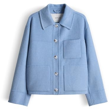 OPUS Damen Jacke | Helia Regular Jacke im hochwertigen Woll Mix Water Blue, L