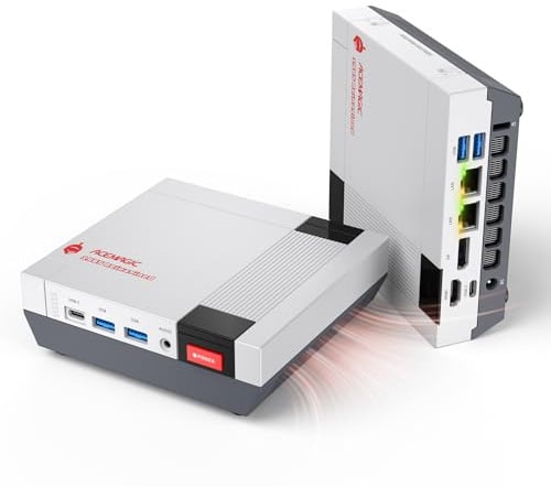 ACEMAGIC Retro X5 Mini PC, AMD Ryzen AI 9 HX 370 (12C/24T,fino a 5,1 GHz), 32GB DDR5 1TB SSD, Radeon 890M, WiFi 7, Doppia LAN 2.5Gbps,Visualizzazione 4 Schermi, Win11 Pro, Mini Desktop Computer per IA
