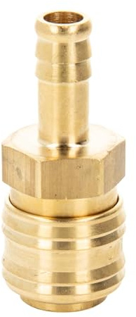 Druckluft Verschlusskupplung NW 7,2 x Ø 10 mm Schlauchanschluss Tülle, Typ 26KA, Messing blank