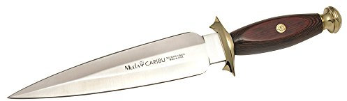 MUELA CARIBU Coral Pakkawood - Cuchillo de caza con funda de cuero
