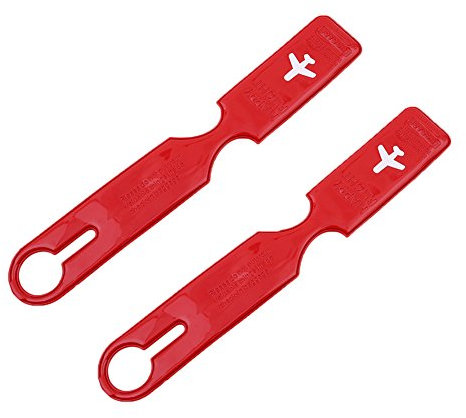 ODN Lot de 2 Porte étiquette à bagages Couple Amoureux Étiquettes à valise (rouge)