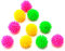 schenkfix 10 X Mini Stressball mit Noppen für zwischendurch Massageball 2 cm, Tier, Multicolored, Adult, Gummi, 20 mm