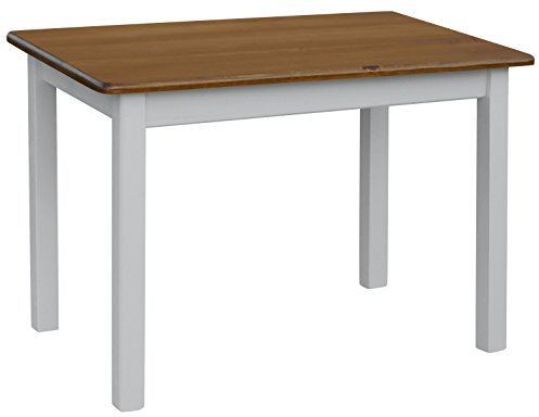 k koma Mesa de cocina 100x60 cm mesa de comedor mesa de pino macizo madera blanca nuevo fabricante (tablero de la mesa: roble)