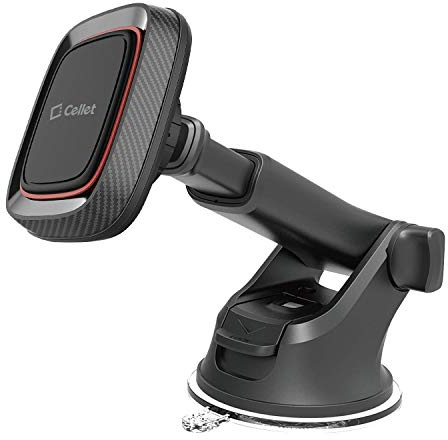 Cellet Magnetische Auto-Telefonhalterung, Universal Armaturenbrett & Windschutzscheibe, Super Starker Saugnapf Autotelefonhalter Verstellbarer Teleskop-Langarm Kompatibel mit iPhone Samsung Galaxy