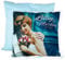 LOOXIS Personalisiertes Kissen mit Foto & Text Bedruckt, selbst gestalten – 40x40 cm, farbige Rückseite, Leinenhaptik – Geschenkidee Männer, Frauen, Jahrestag, Geburtstag, Einzug – Gletscherblau