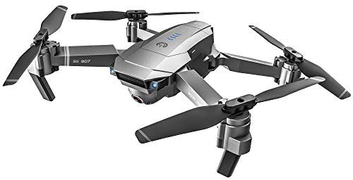 Dinglong SG907 GPS Drone avec 4K HD Double Caméra Grand Angle Anti-Tremblement WIFI FPV Quadricoptère RC Drones Pliables GPS Professionnel Follow Me (2PCs 1600mah Batterie)