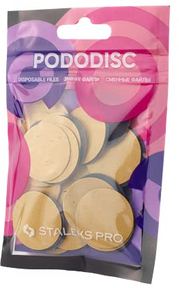 STALEKS Pro Pododisc - Recarga de 50 discos desechables adhesivos para pedicura (ruido) PDF-25 (PDF-25-180)